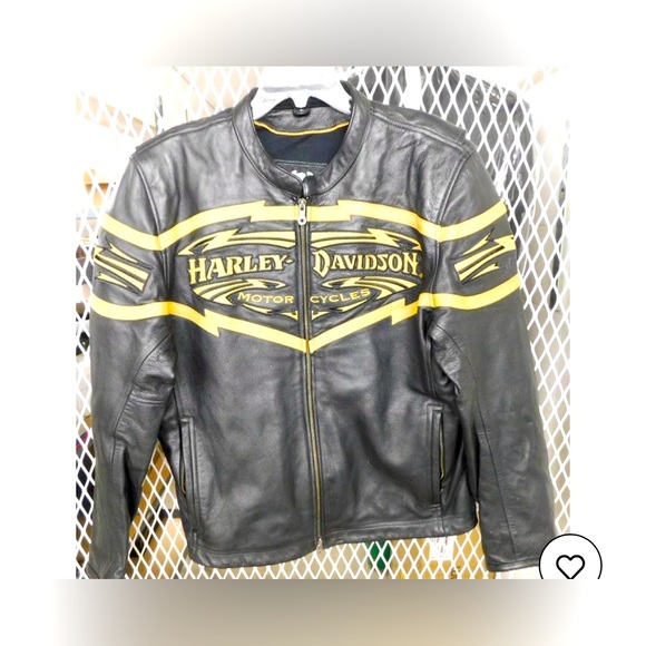 HARLEY DAVIDSON MEN’s BLACK LEATHER BIKER RIDING JACKET TRIBAL CHAOS 2007 🏍️ - Picture 1 of 7